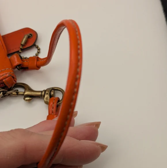 Coach Orange Leather Wristlet - Picture 5 of 6